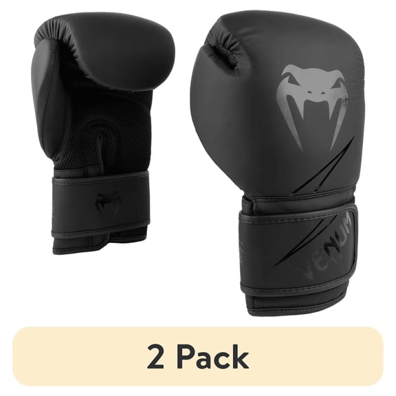 (2 pack) Venum Classic Kids Boxing Gloves - 8oz, Unisex, Synthetic Leather Training Gloves for Boxing, Muay Thai, & Bag Work - Black