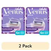 2 pack Venus ComfortGlide Freesia Womens Razor Blade Refills, 4ct