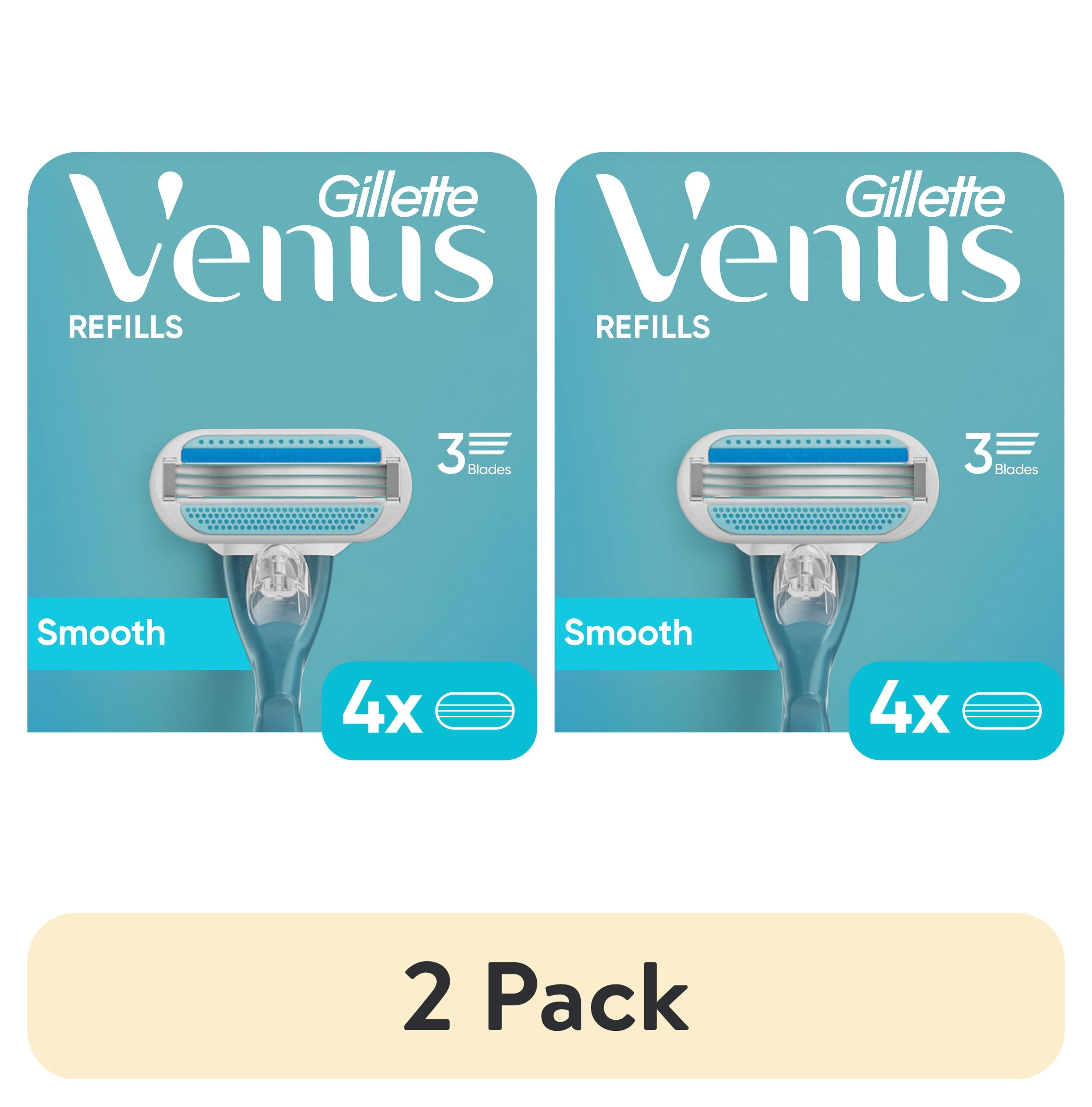 (2 pack) Venus Smooth Women's Razor Blade Refills, 4 Count