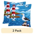 thumbnail image 1 of (2 pack) Vervaco® Lighthouse Seagulls Pillow Cover Needlepoint Kit, 1 of 2