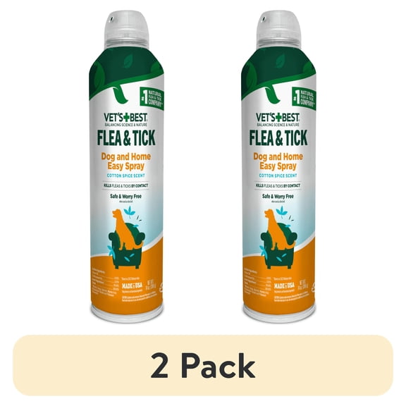 (2 pack) Vet's Best Flea and Tick Easy Spray for Home and Dog - 14 oz.