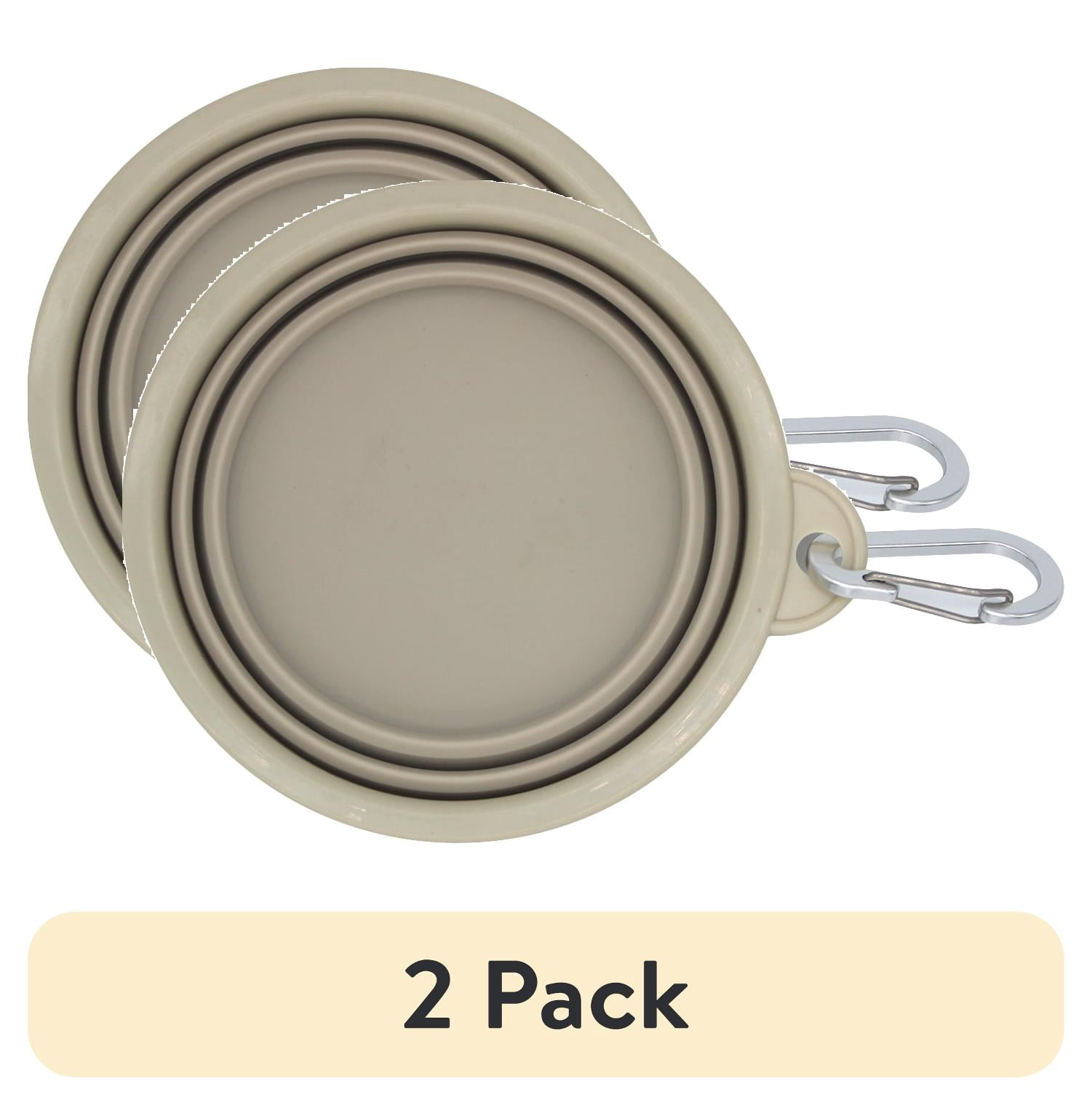 (2 pack) Vibrant Life 12 oz Silicone Collapsible Bowl, Tan