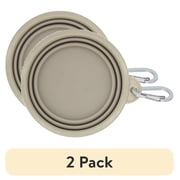 (2 pack) Vibrant Life 12 oz Silicone Collapsible Bowl, Tan