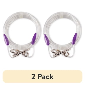 (2 pack) Vibrant Life Reflective Vinyl-Covered Tie-Out Cable for Dogs, M, 25'