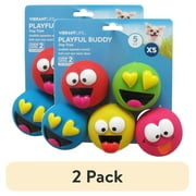 (2 pack) Vibrant Life Playful Buddy Dog Toys, Emoticon, Extra Small, 5 Count