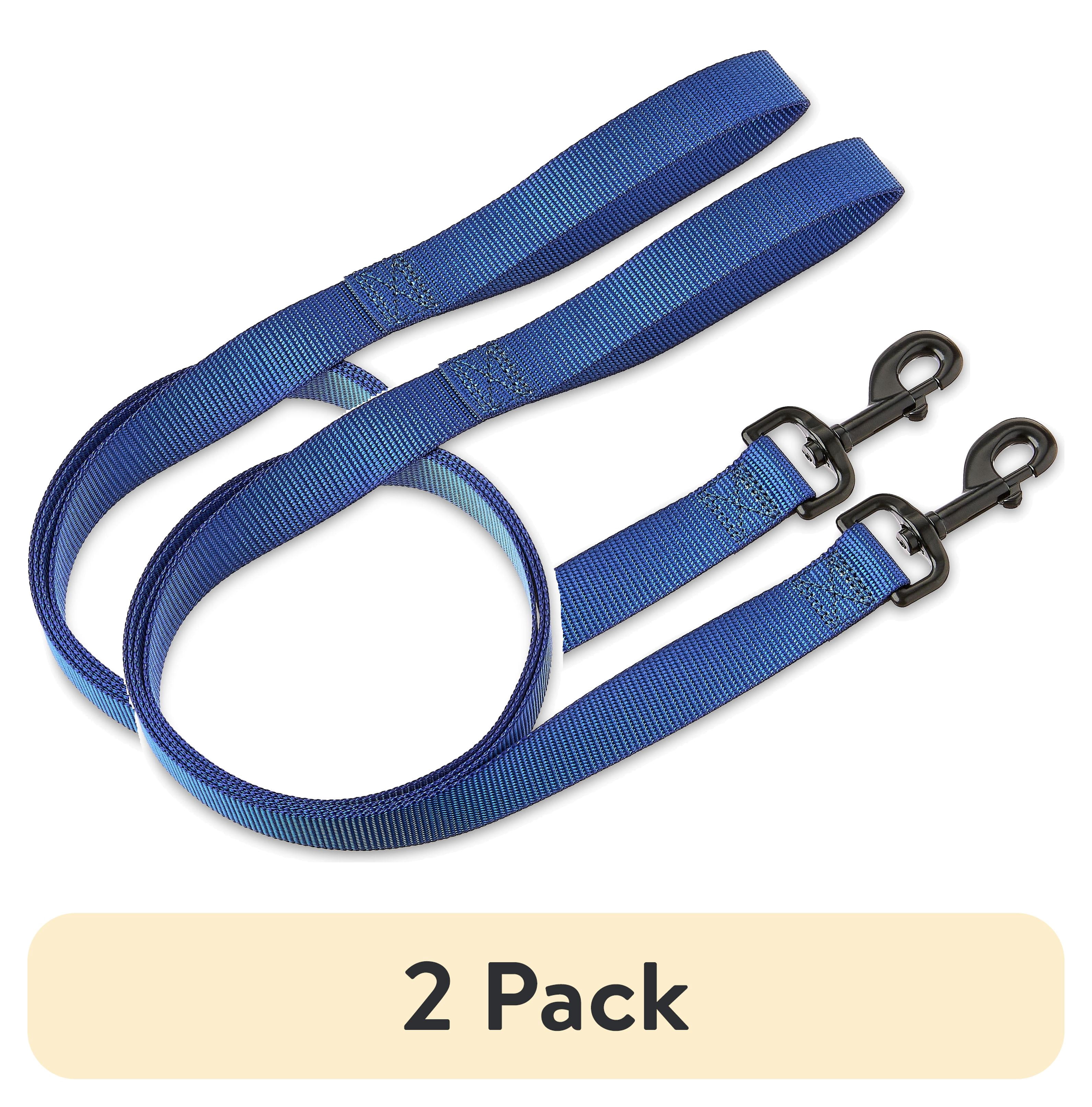 (2 pack) Vibrant Life 6' Solid Polyester Leash, Blue, M/L