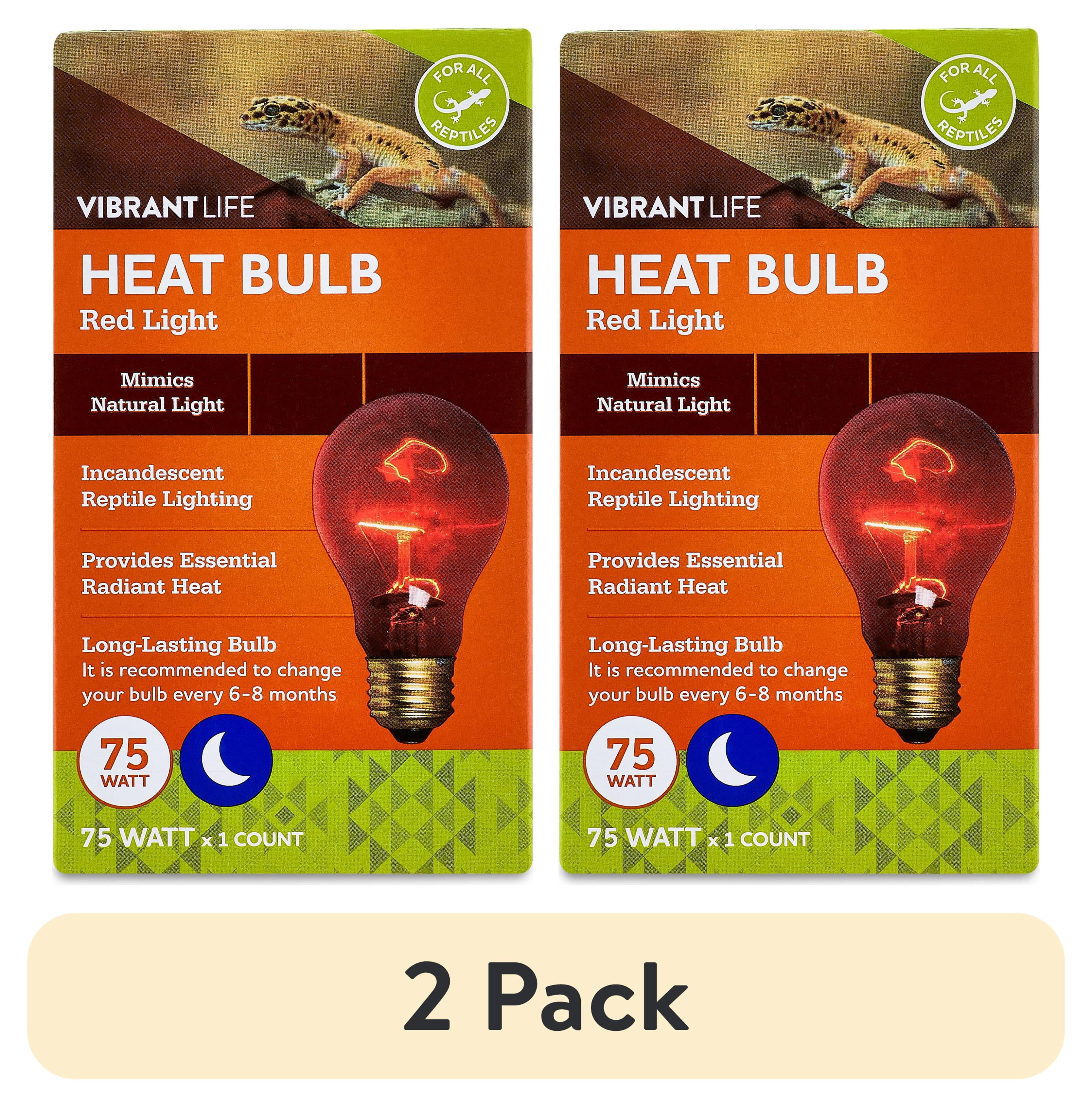 (2 pack) Vibrant Life 75W Terrarium Heat Bulb, Red