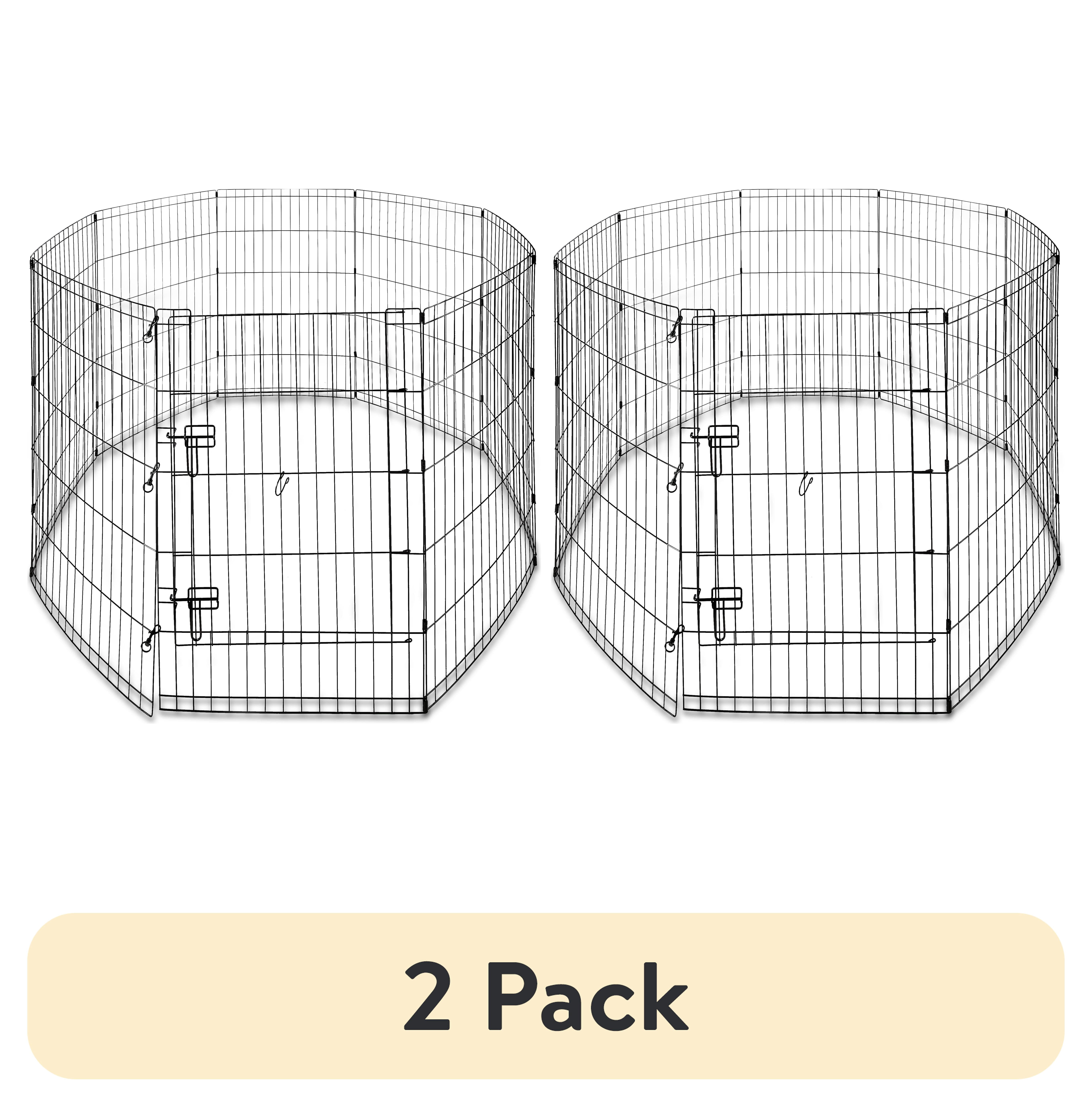 (2 pack) Vibrant Life 8-Panel Wire Playpen for Pets, Black, 36" Tall