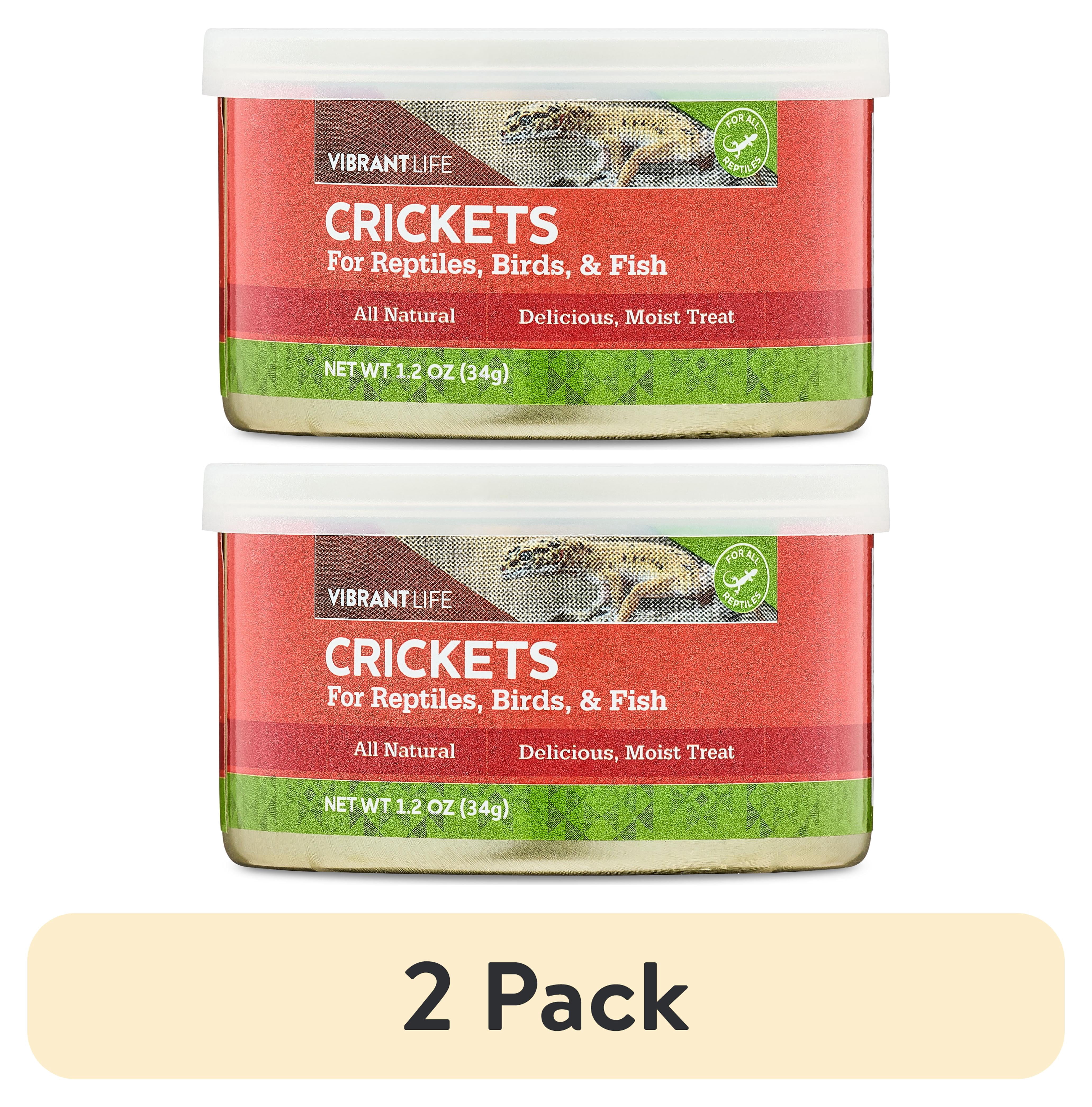 (2 pack) Vibrant Life Canned Crickets for Reptiles, Birds & Fish, 1.2 oz