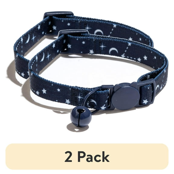 (2 pack) Vibrant Life, Celestial Print Breakaway Fashion Cat Collar, Blue, One Size Fits Most