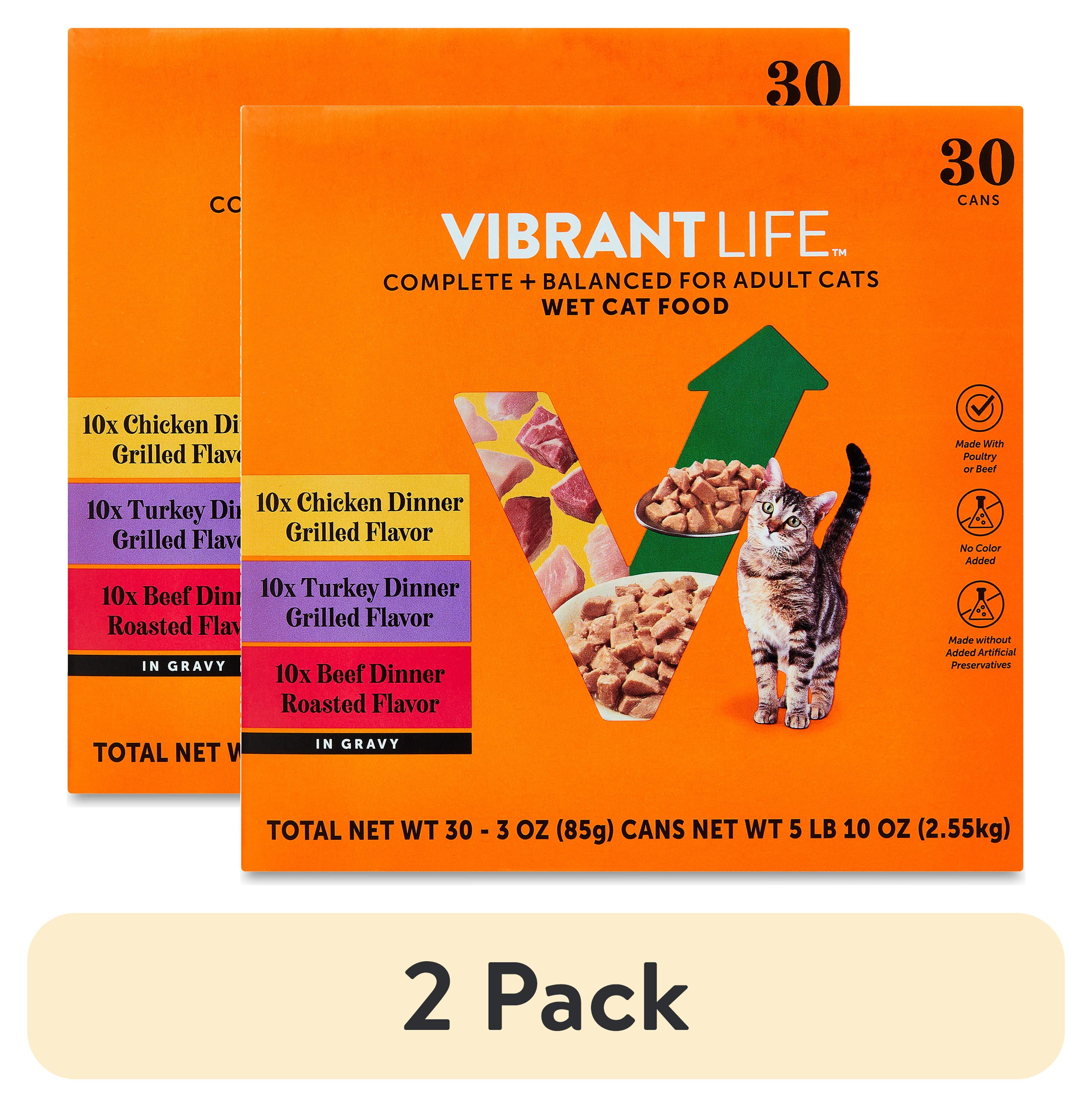 Vibrant Life Wet Cat Food, Variety Pack 3 oz Cans with Grilled and