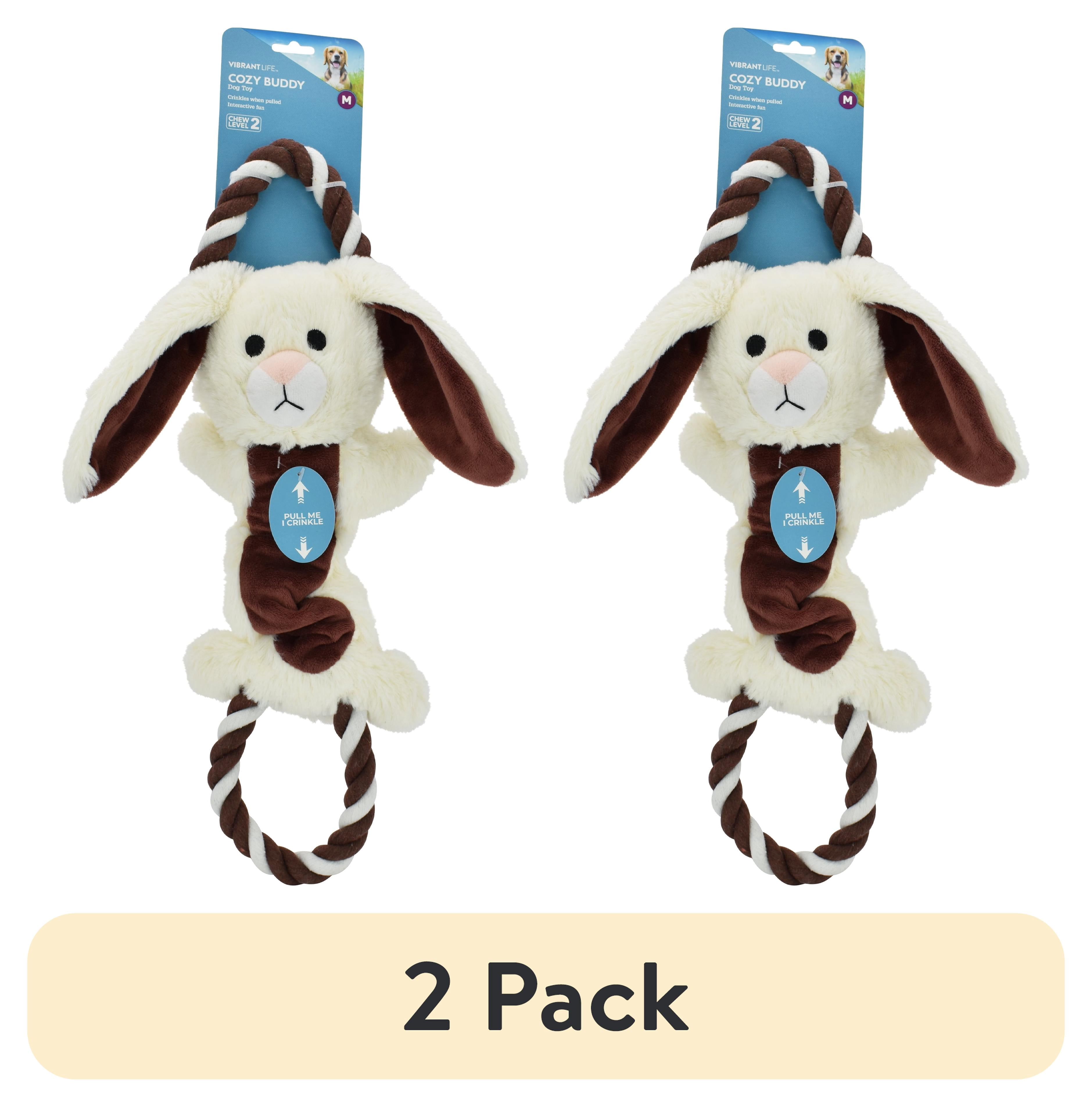 Vibrant Life Cozy Buddy Rope Dog Toy, Plush Animal, Pull and