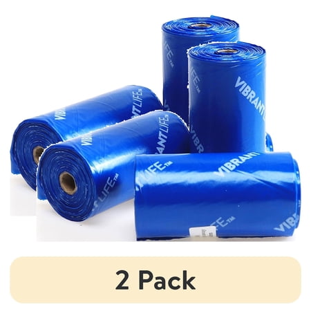 (2 pack) Vibrant Life Dog Poop Bags, Leak Proof, Strong Waste Bag For Dogs, 15 Count