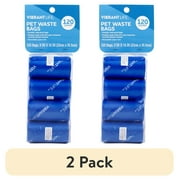 (2 pack) Vibrant Life Dog Waste Bags Refills, Total 120 Count on 8 rolls, Blue, 9" x 14"