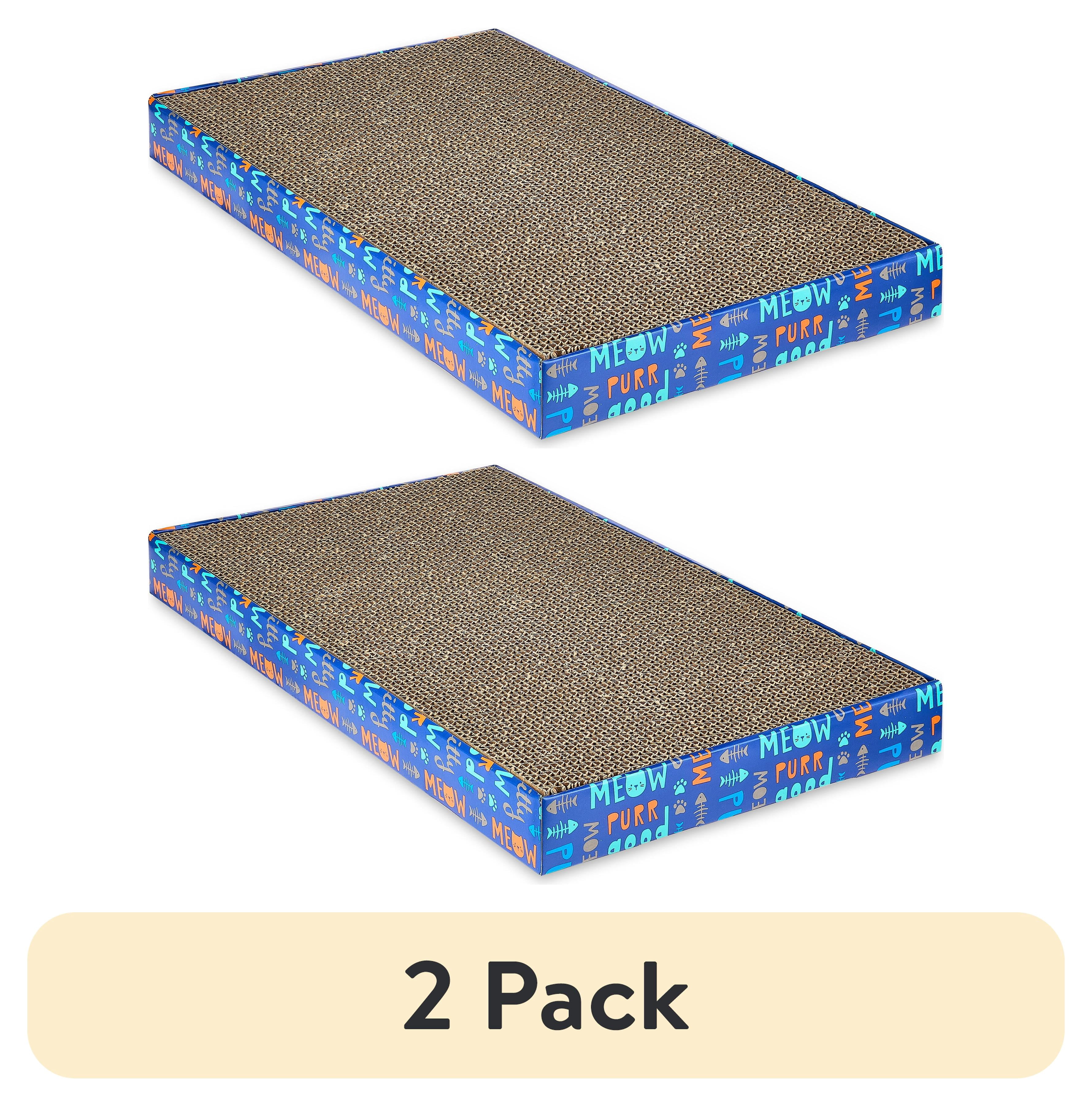 (2 pack) Vibrant Life Corrugate Cat Icons XL Cat Scratcher with Catnip, Multicolor, 18" x 10" x 1.5"