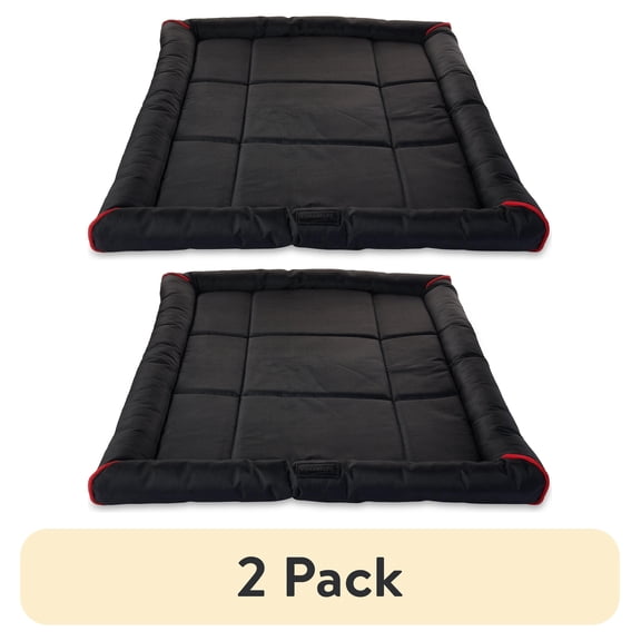 (2 pack) Vibrant Life Medium to Large Durable and Water-Resistant Crate Mat, Black, 36" x 23"