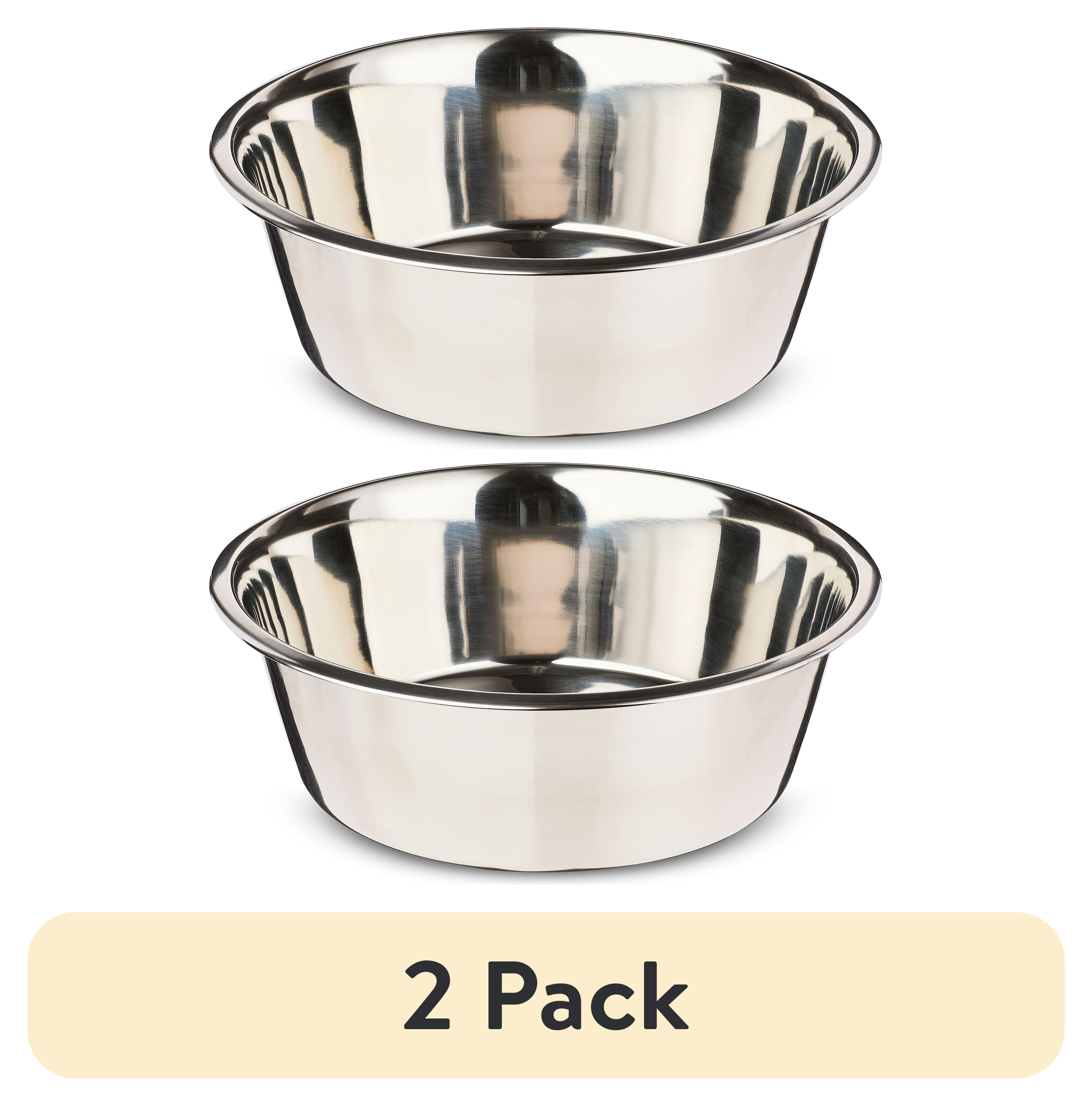 (2 pack) Vibrant Life Extra Large 38-Cup Stainless Steel Pet Bowl, Silver