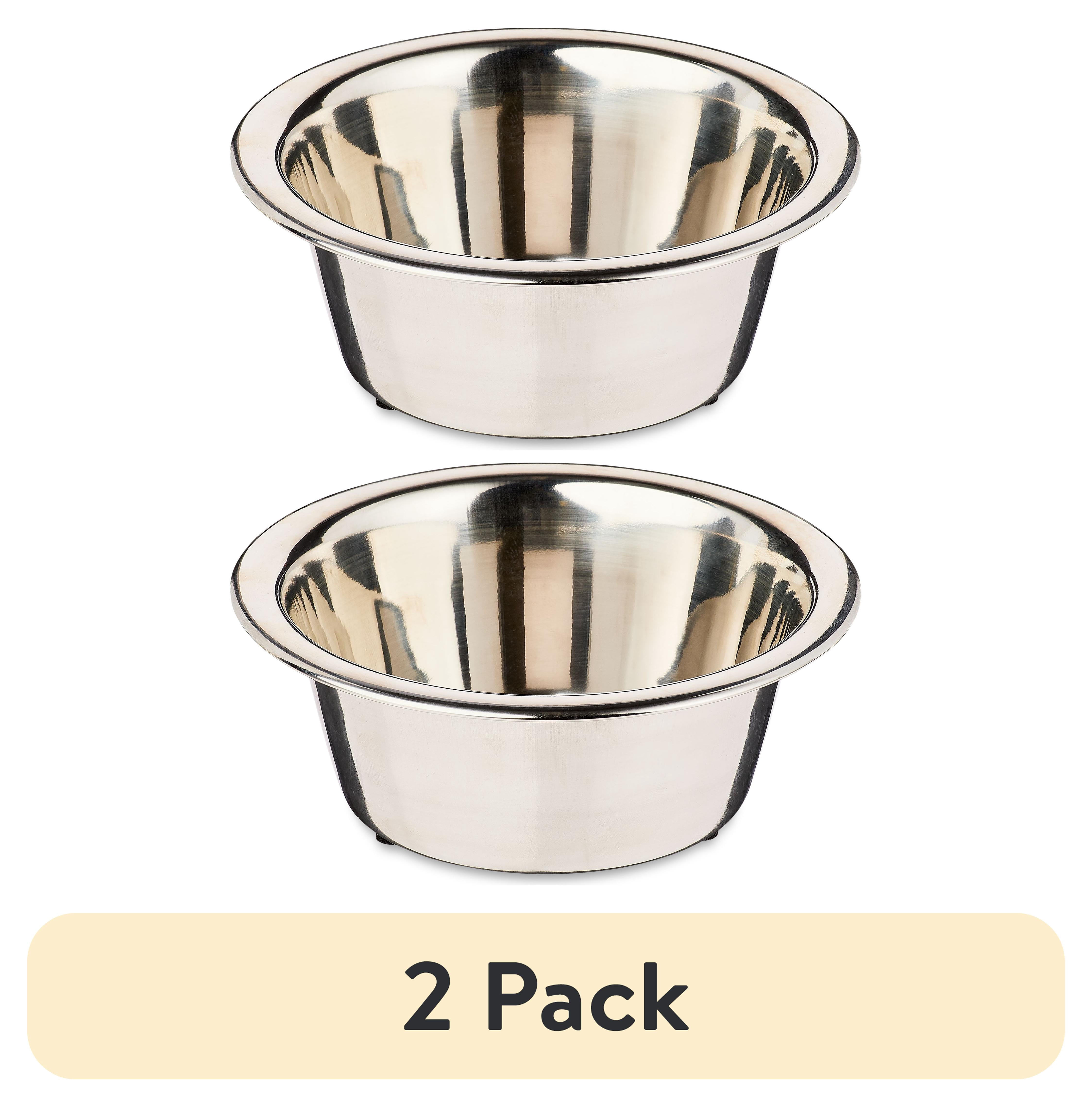 (2 pack) Vibrant Life Extra Small 1.5-Cup Stainless Steel Pet Bowl, Silver