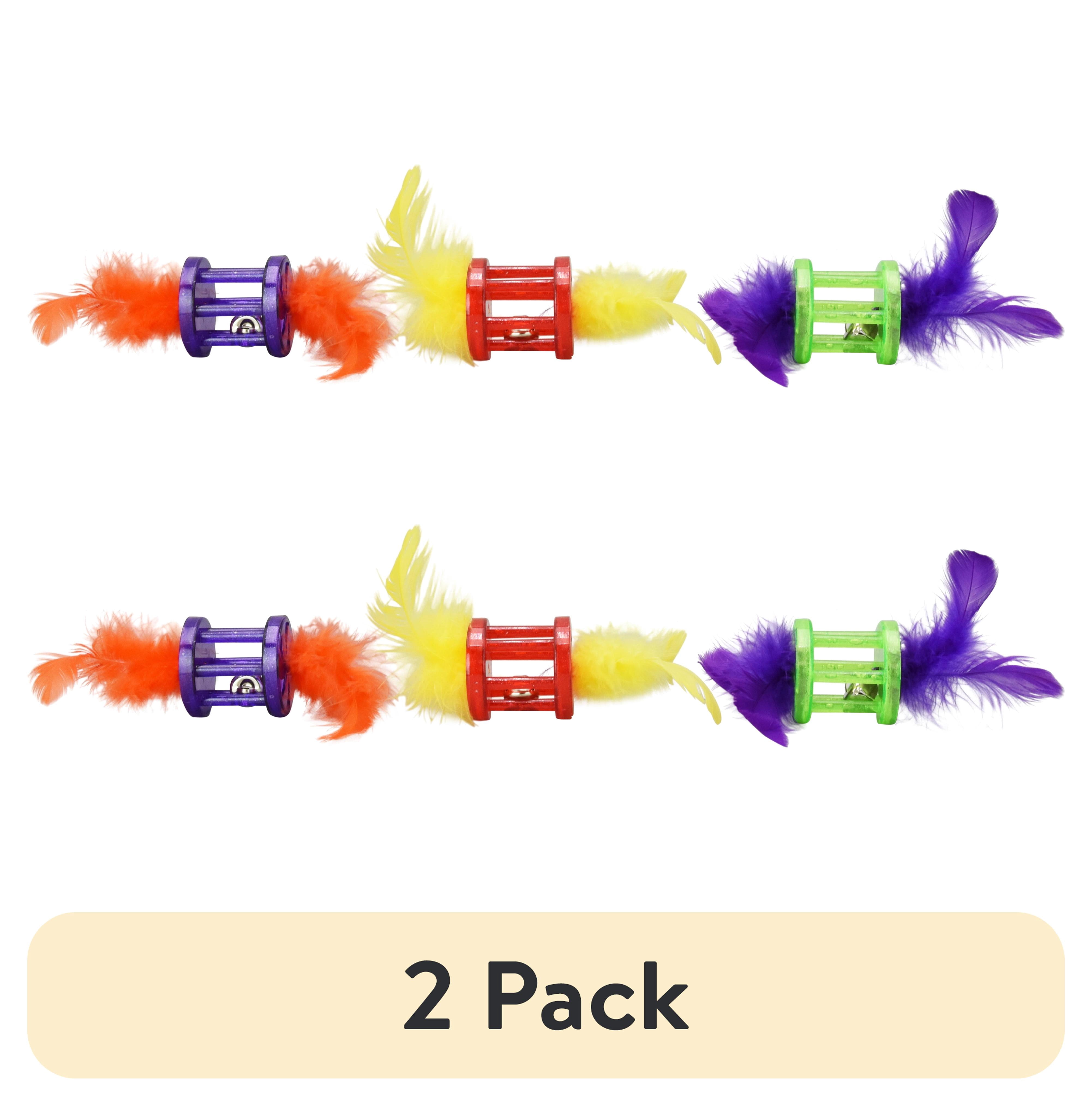 (2 pack) Vibrant Life Feather Rattle Cat Toy, Assorted Colors