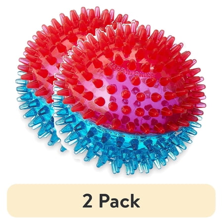 (2 pack) Vibrant Life Fetch Buddy Spikey Ball Dog Toy, Medium, Color May Vary, Chew Level 3