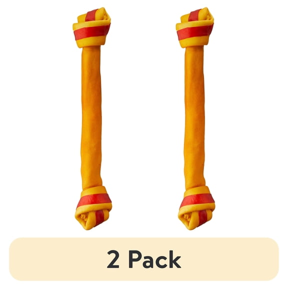 (2 pack) Vibrant Life Giant Knotted Smoked Beefhide Bone, Holiday Chew for Dogs, Dry, 14.1 oz