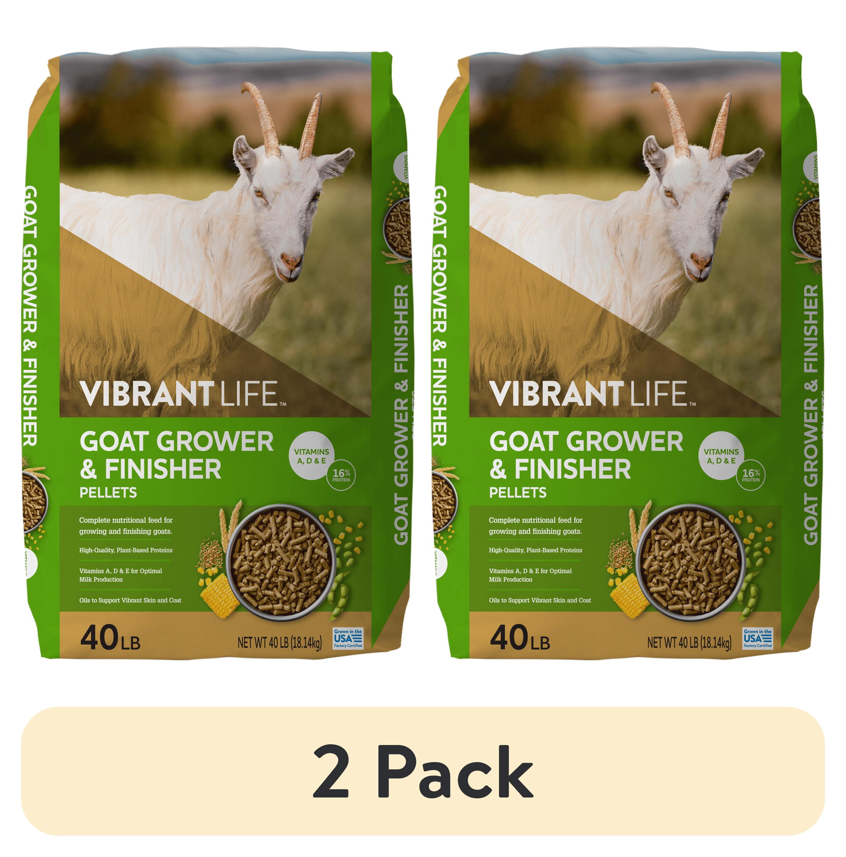 (2 pack) Vibrant Life Goat Grower & Finisher Pellets, 40 lb Bag