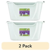(2 pack) Vibrant Life High-Sided Open Cat Litter Box, XL, Green