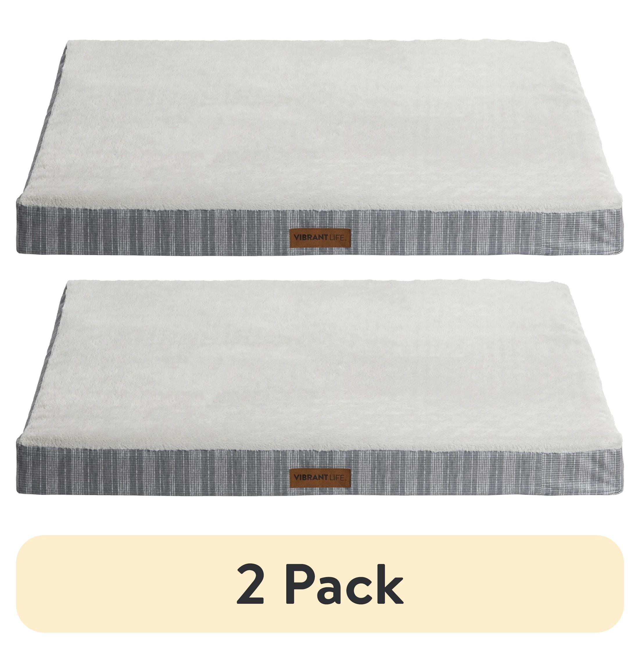 (2 pack) Vibrant Life Jumbo Orthopedic Foam Dog Bed for Large Breeds , Extra Large 41" x 31", Grey