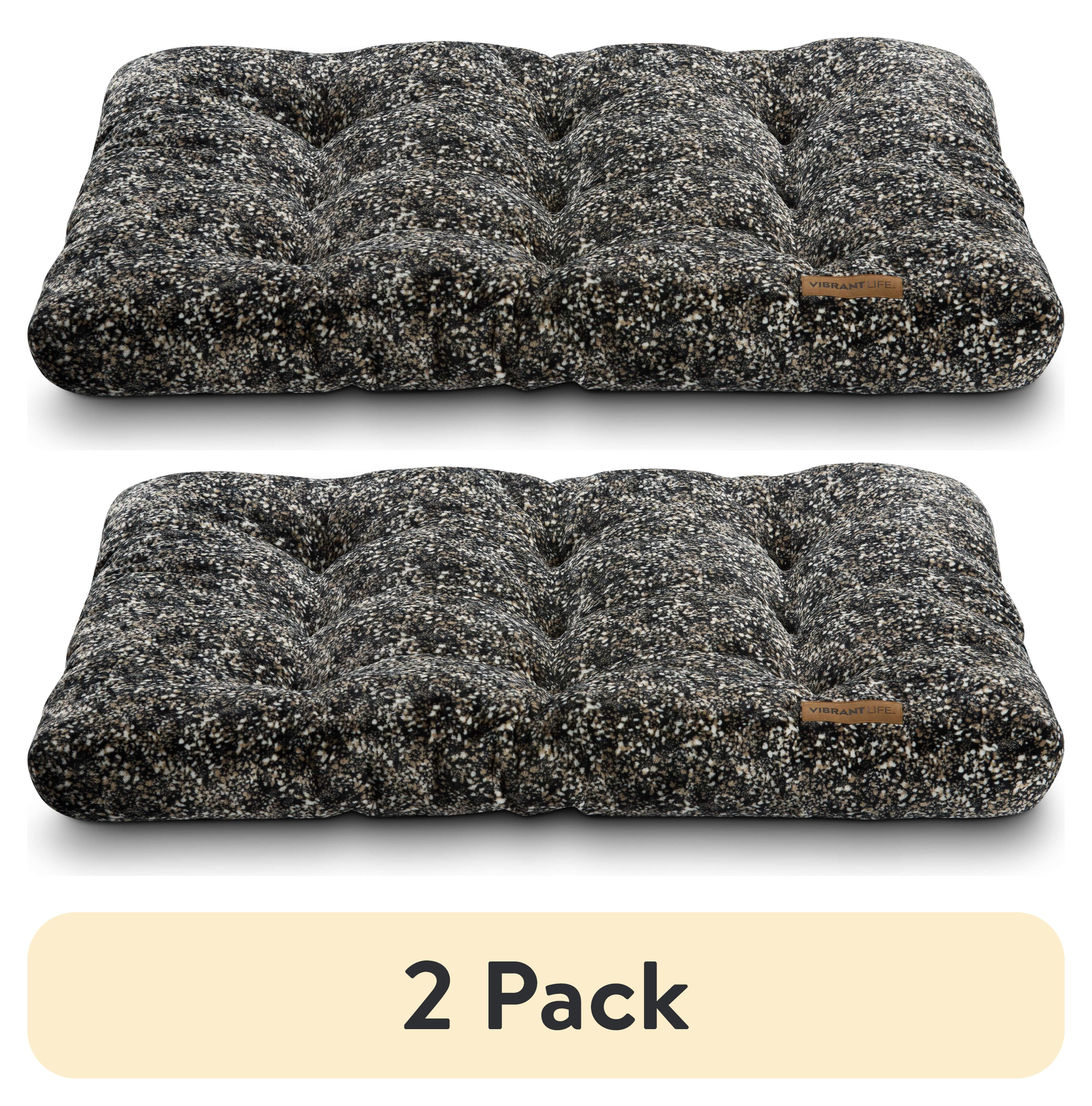 (2 pack) Vibrant Life Large Dog Bed, Plush Pillow Bed For Large Breeds, Large, 42" x 32", Black