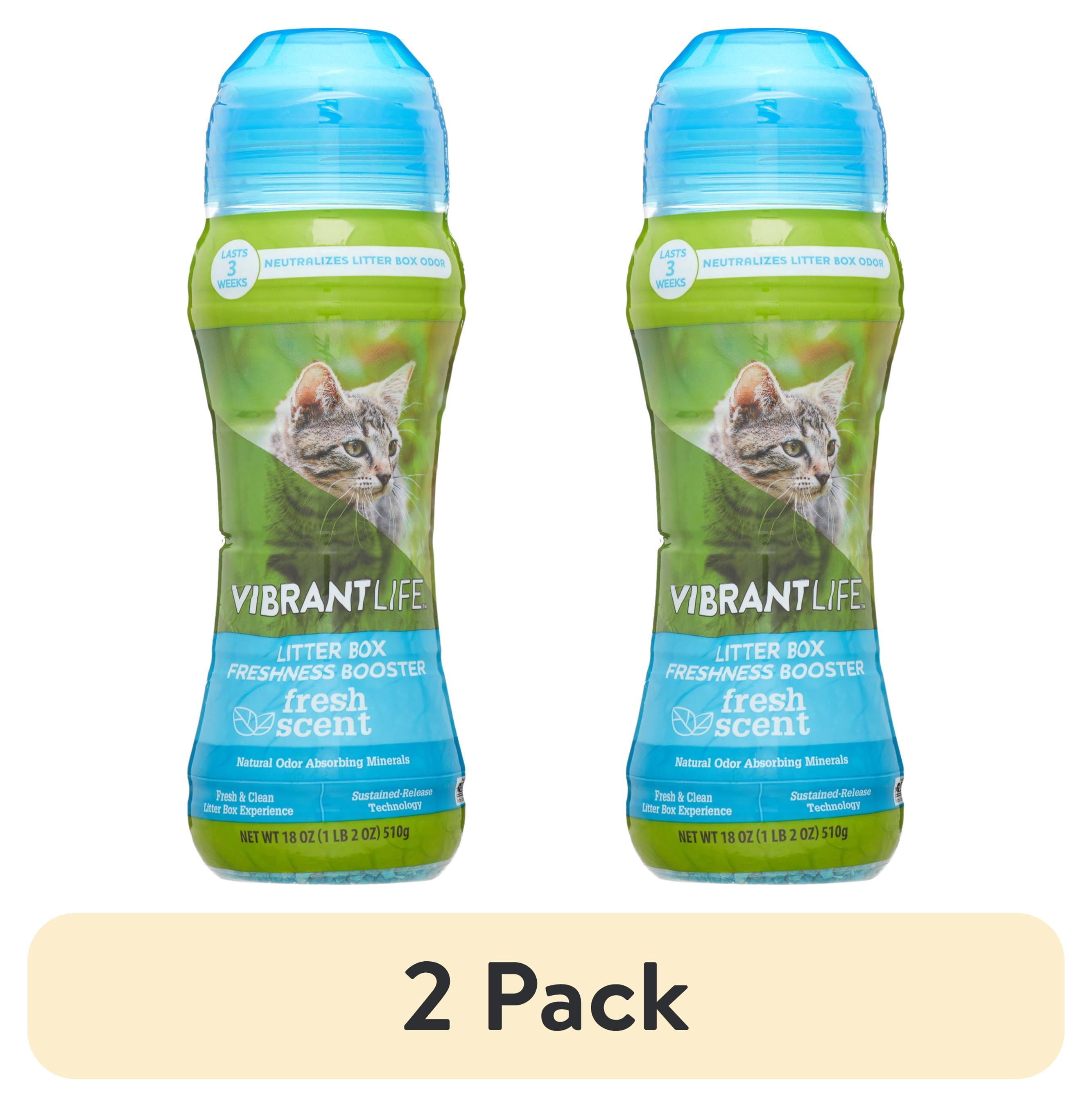 (2 pack) Vibrant Life Litter Box Freshness Booster, Fresh Scent, 18 oz