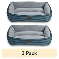 (2 pack) Vibrant Life Extra Large Dog Bed, Bolster Bed for Large Dogs, Extra Large, 42" x 32", Blue