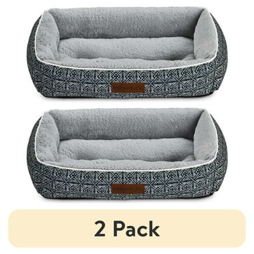 (2 pack) Vibrant Life Lounger Dog Bed, Medium, Black 27" x 20"
