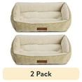 thumbnail image 1 of (2 pack) Vibrant Life Medium Dog Bed, Plush Bolster Dog for Medium Dogs, Medium, 27" x 20", Tan, 1 of 8
