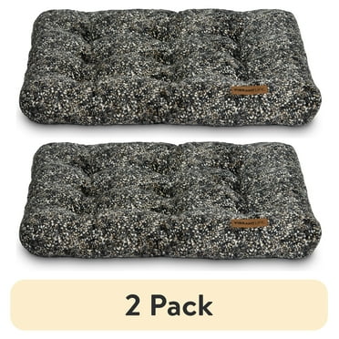 (2 pack) Vibrant Life Medium Dog Bed, Tufted Plush Black 36" x 26"