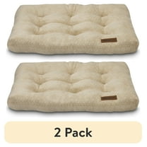 (2 pack) Vibrant Life Medium Dog Bed, Plush Pillow Bed For Medium Breeds, Medium, 36" x 26", Tan