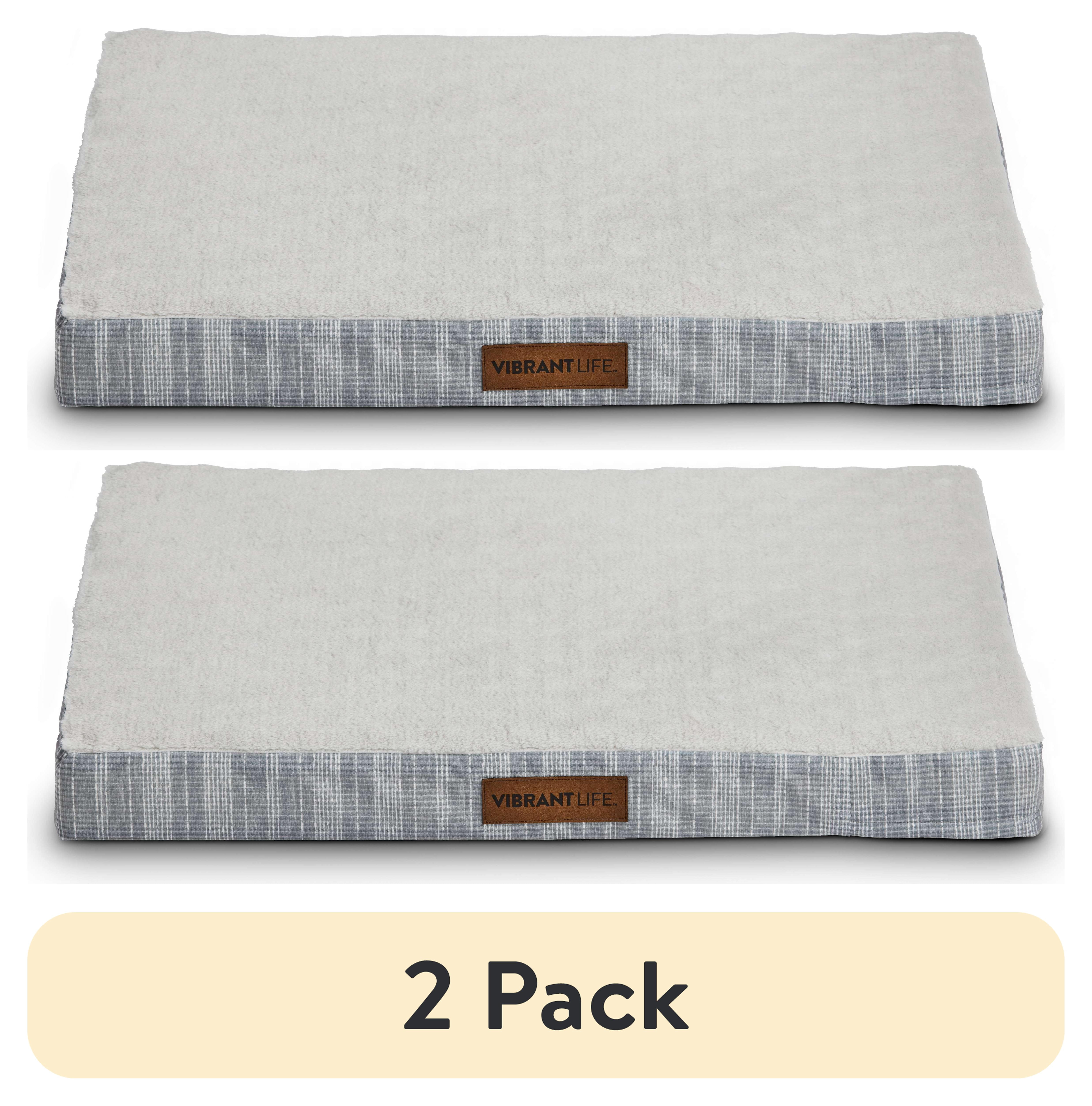 (2 pack) (2 pack) Vibrant Life Medium Orthopedic Foam Mat Dog Bed, Grey, 28" x 20"
