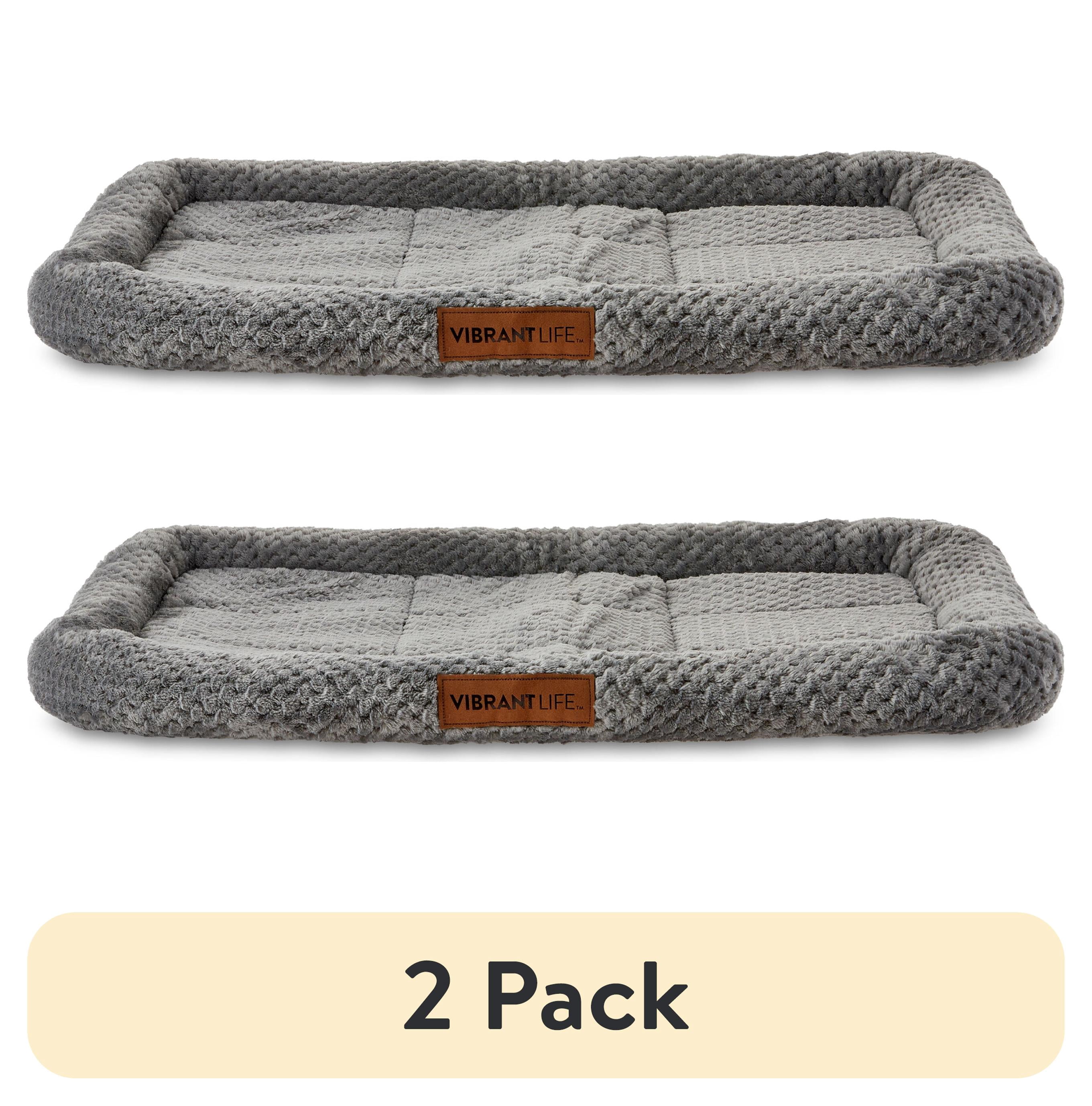 (2 pack) Vibrant Life Medium Soft Cozy Crate Mat, Gray, 30" x 20"