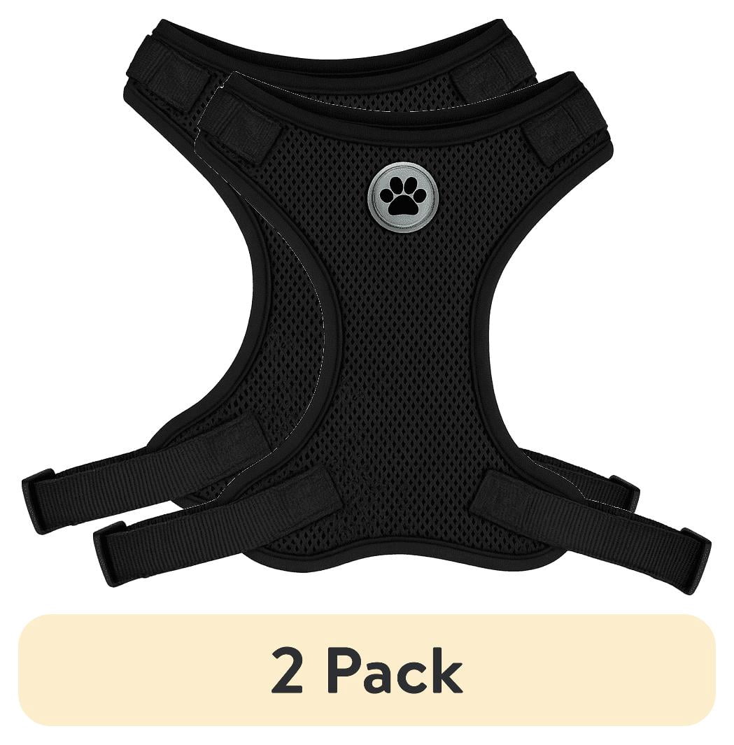 (2 pack) Vibrant Life Mesh Adjustable, Reflective Dog Walking Harness, Black, Large