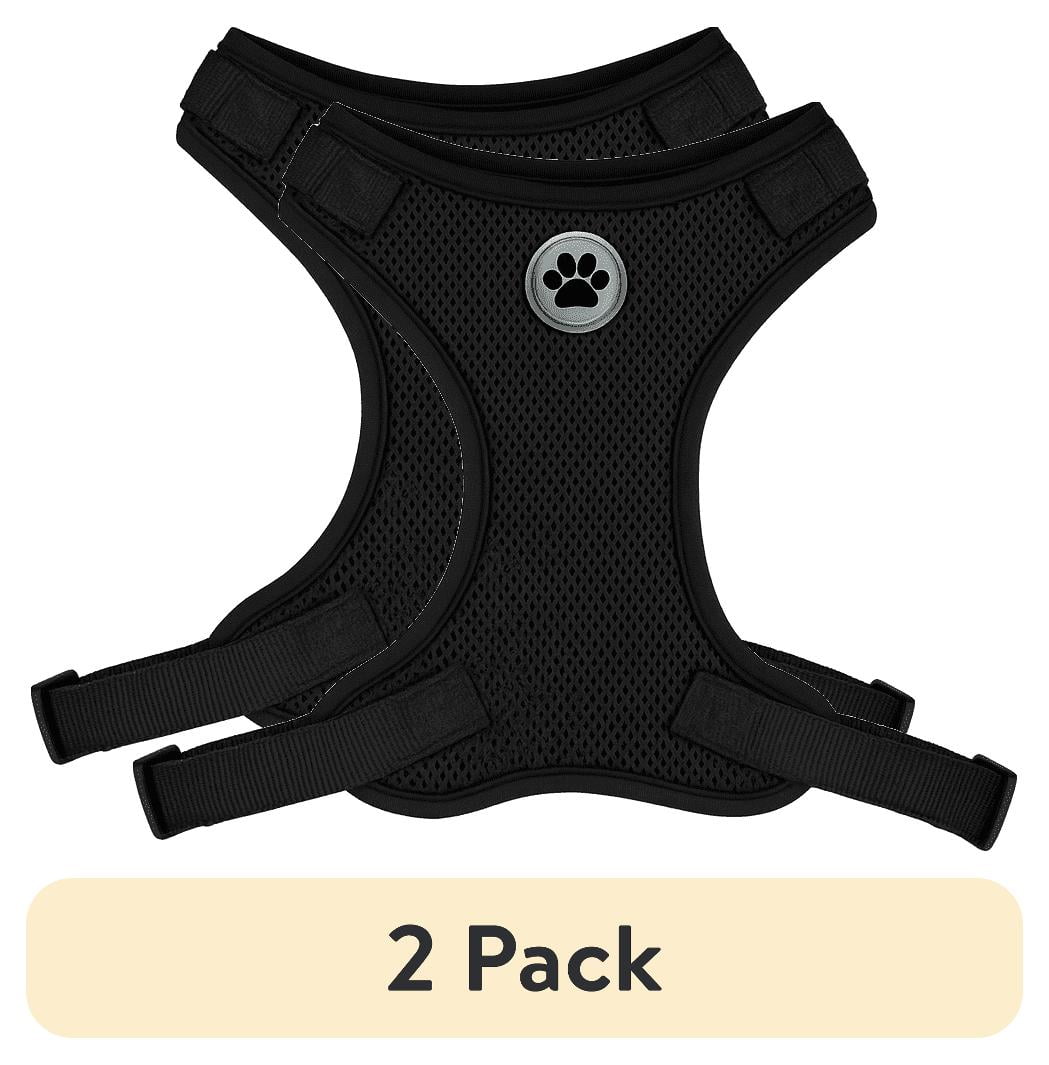 (2 pack) Vibrant Life Mesh Adjustable, Reflective Dog Walking Harness, Black,  Medium