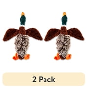 (2 pack) Vibrant Life Multicolor Duck Plush Dog Toy with Honking Squeaker, Chew Level 1