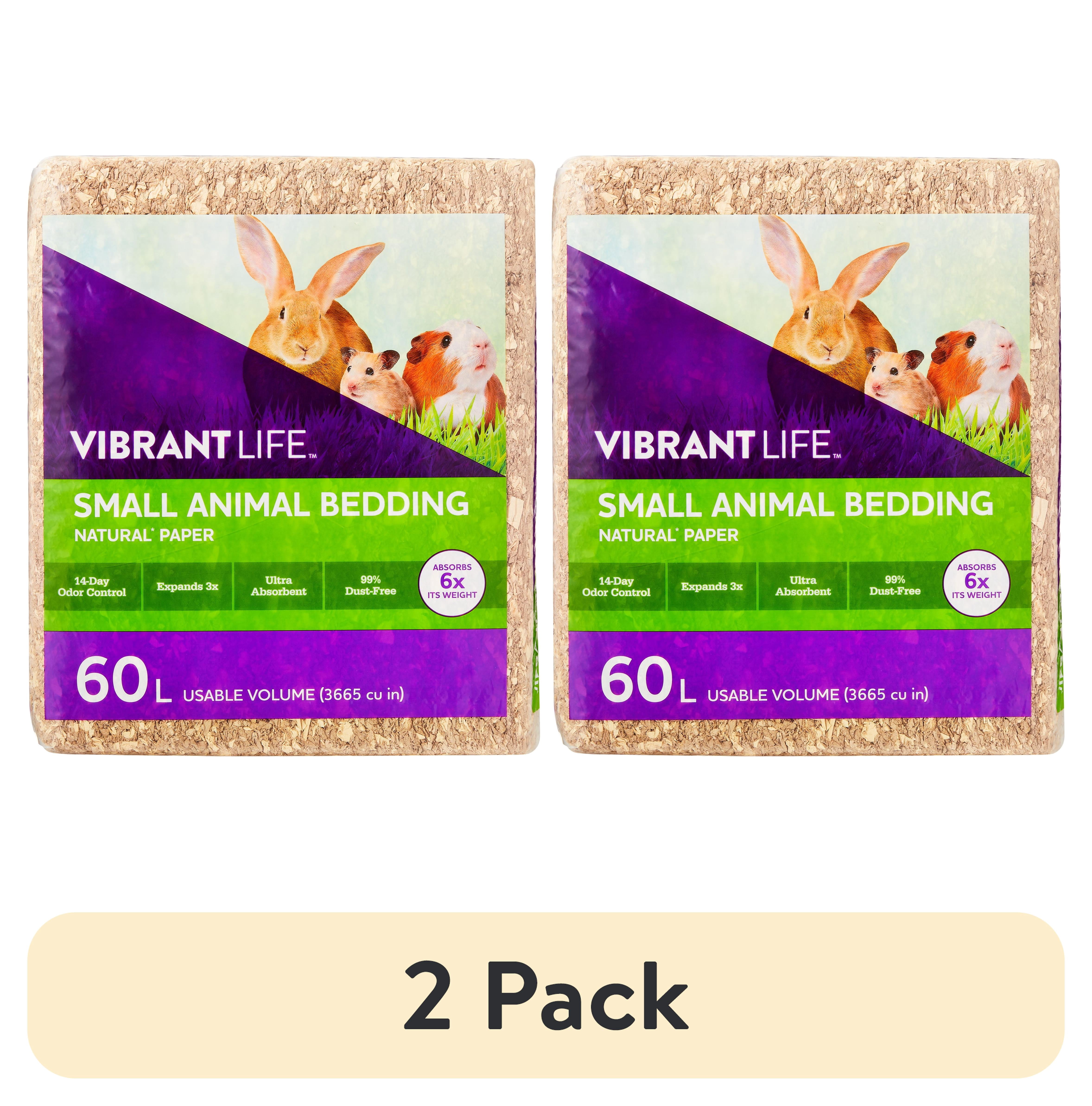 (2 pack) Vibrant Life Natural Paper Pet Bedding for Small Pets, Natural Brown, 60 L Bag