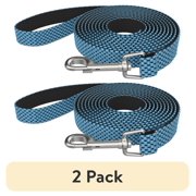 (2 pack) Vibrant Life Anti-Shock Padded Dog Leash, Medium, Blue, 5 feet