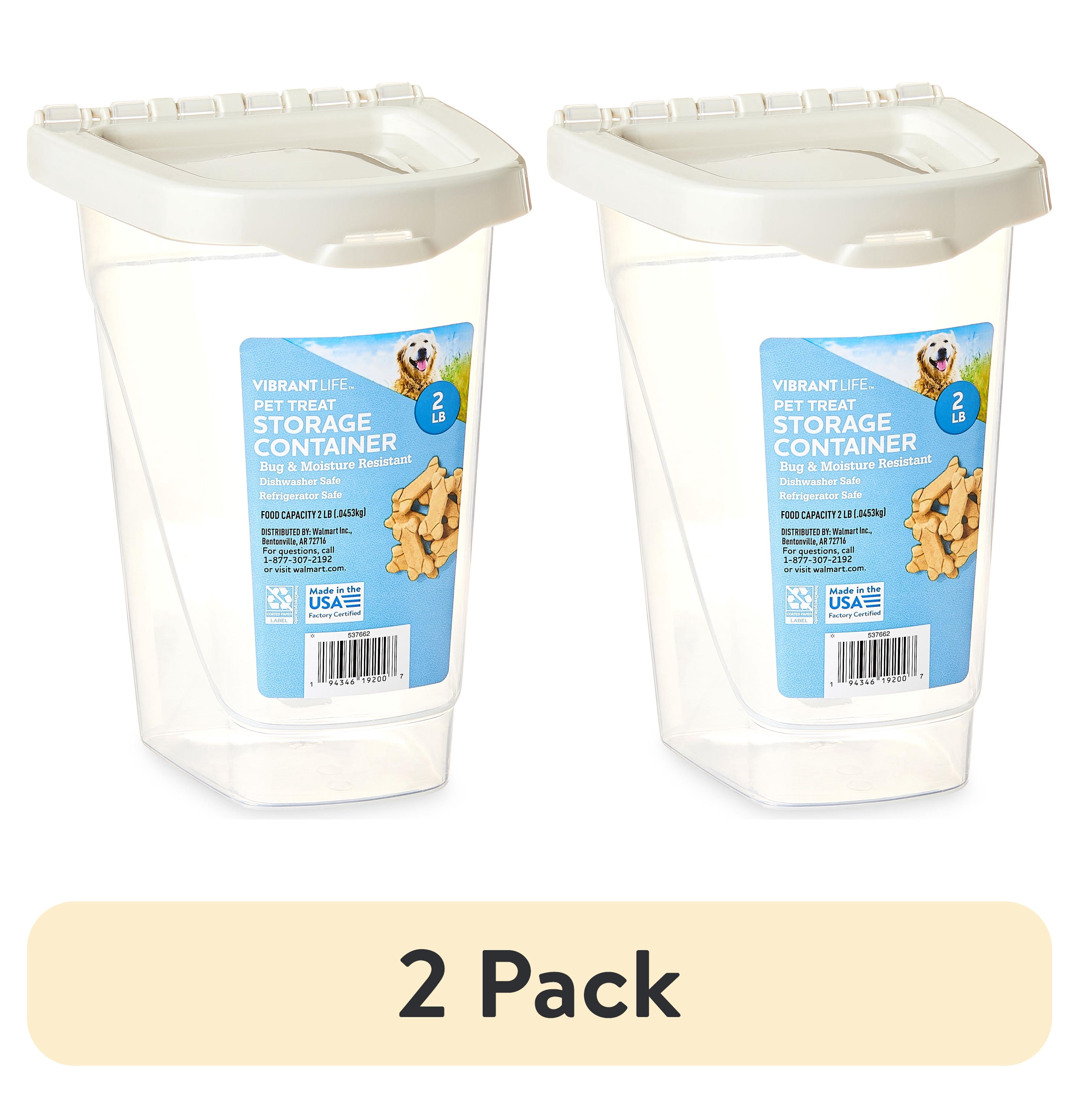 (2 pack) Vibrant Life Pet Treat Storage Container, 2 lb