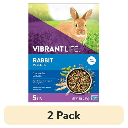 (2 pack) Vibrant Life Rabbit Pellets, 5 lb Bag