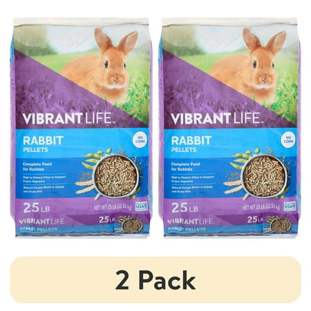 (2 pack) Vibrant Life Rabbit Pellets, 25 lb Bag