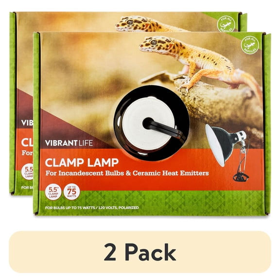 (2 pack) Vibrant Life Reptile Terrarium Clamp Lamp with On/Off Switch, 5.5"
