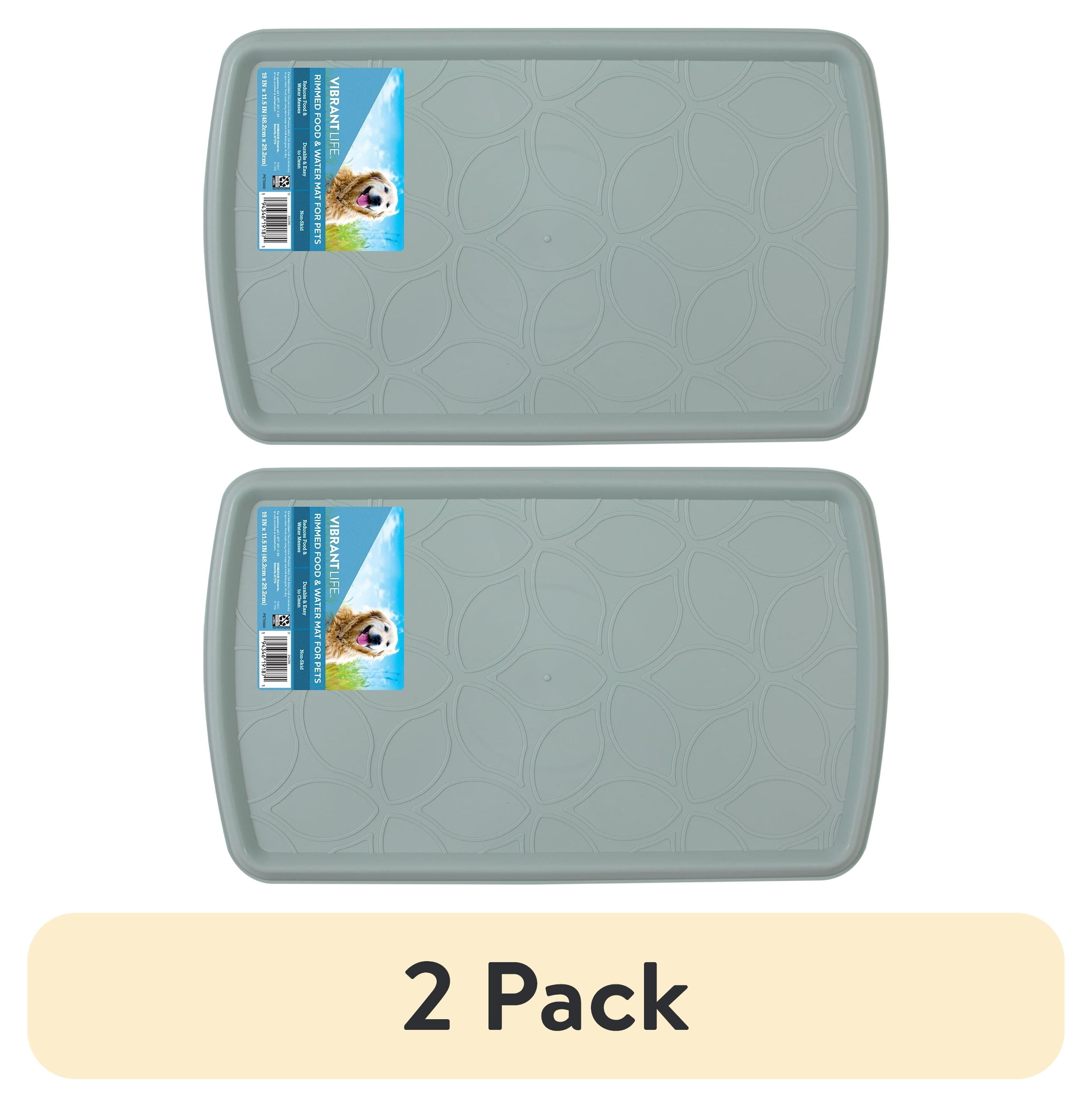 (2 pack) Vibrant Life Rimmed Dog Bowl Mat, Color Varies, 1 Ct