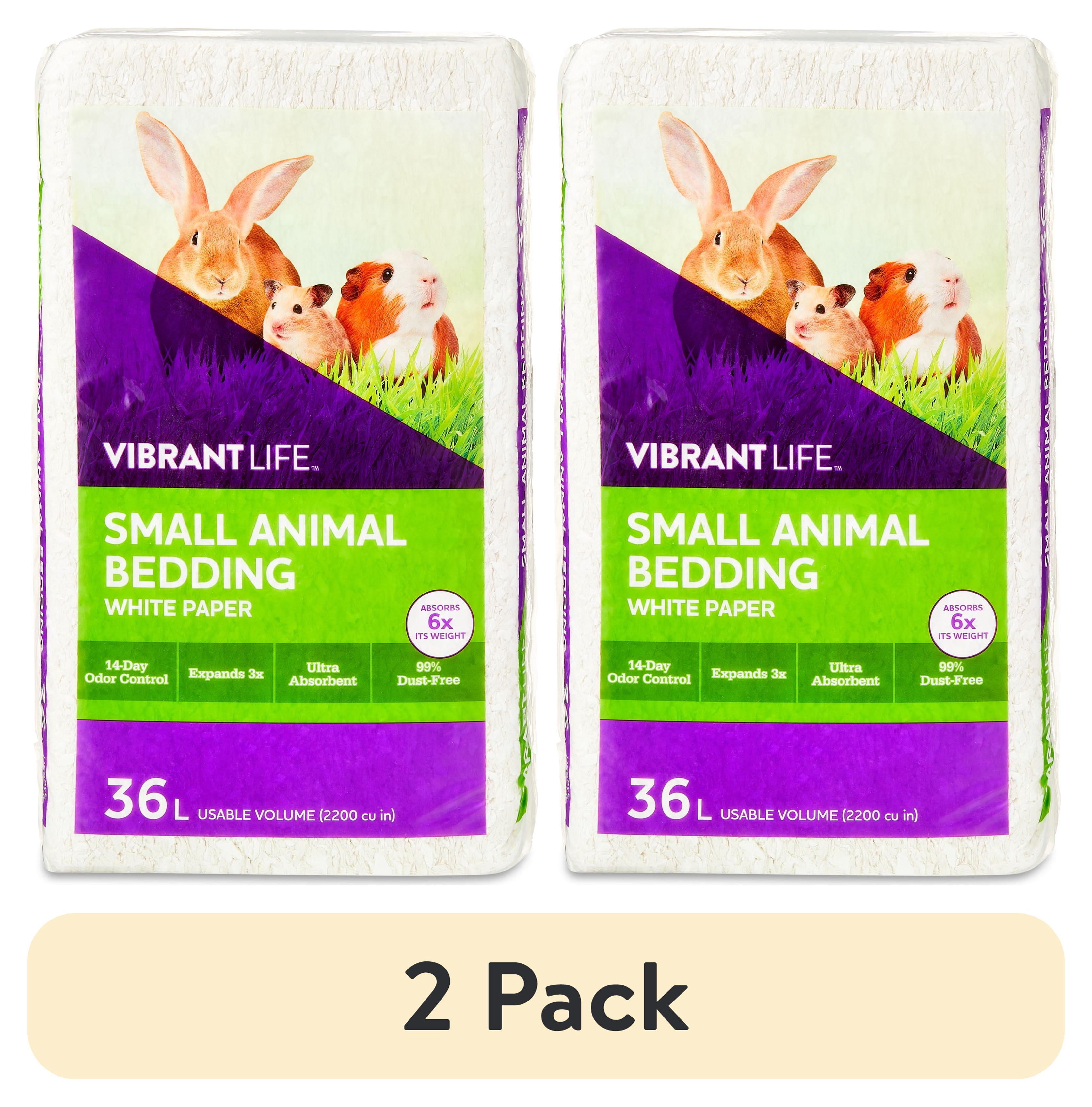 (2 pack) Vibrant Life Small Animal Bedding, White Paper, 36 L Bag