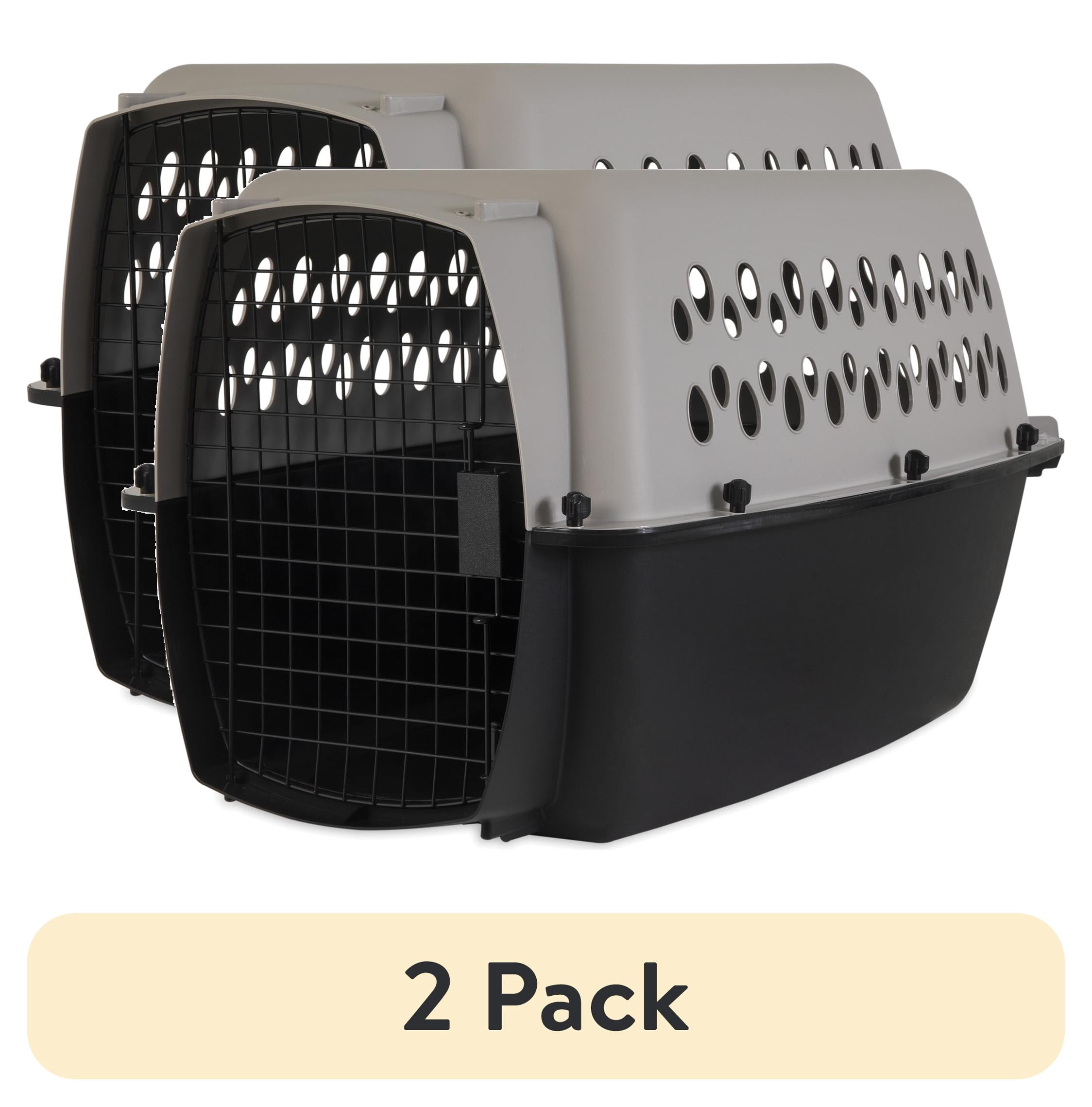 (2 pack) Vibrant Life Small/Medium Hard-Sided Pet Carrier, Black and Gray, 25 lb Limit