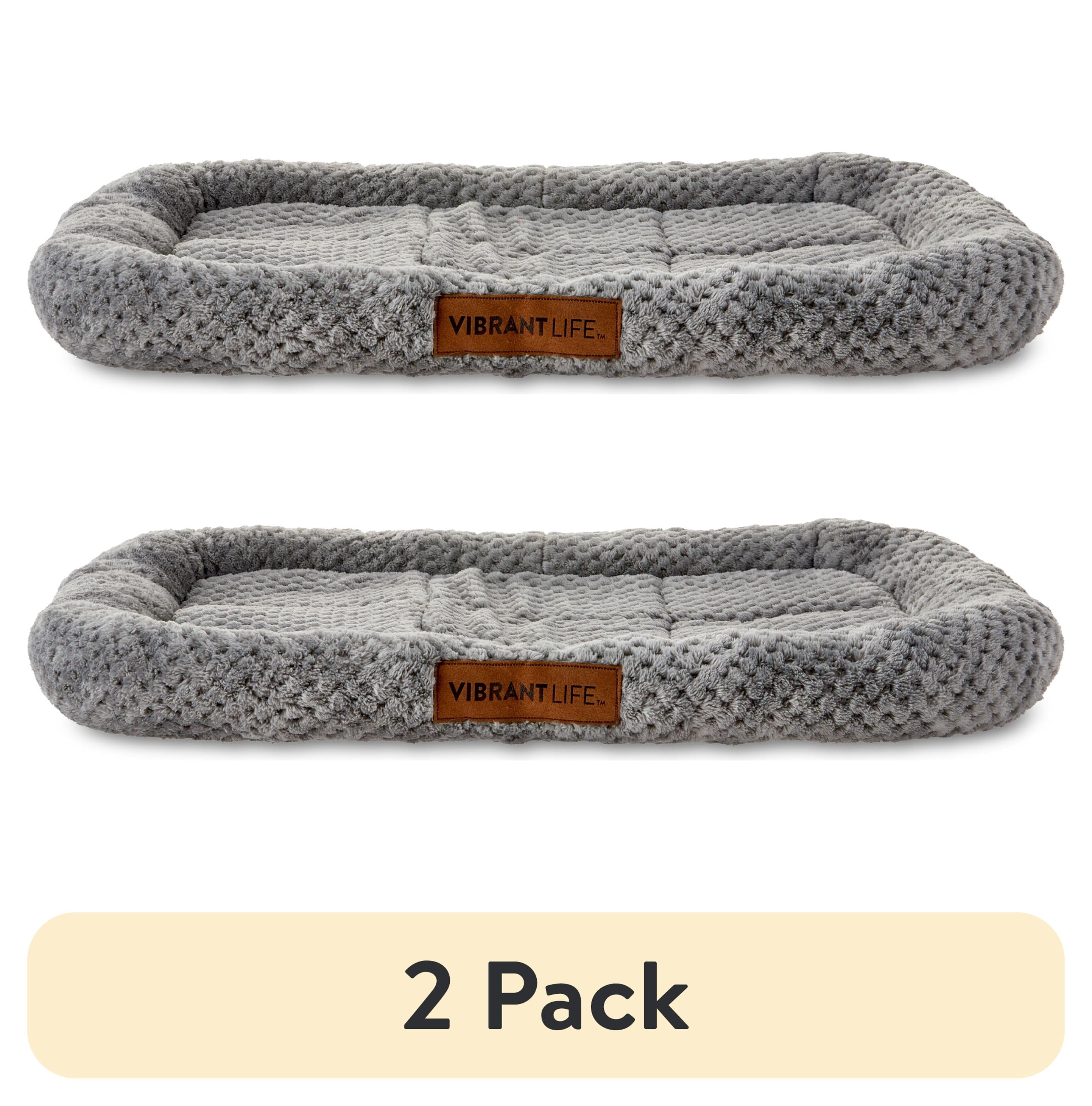 (2 pack) Vibrant Life Soft Cozy Crate Mat, Gray, 24 in x 18 in